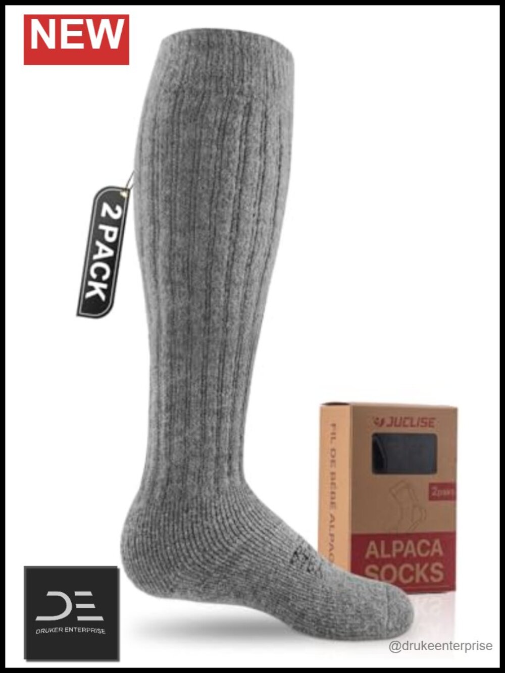 Alpaca Wool Knee High Boot Socks for Men & Women Thermal Winter